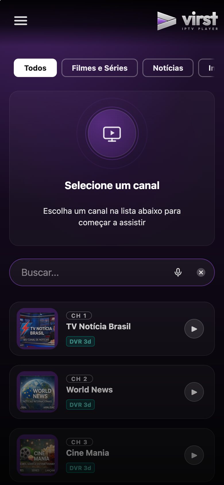 Ao vivo no celular